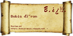 Bobis Áron névjegykártya